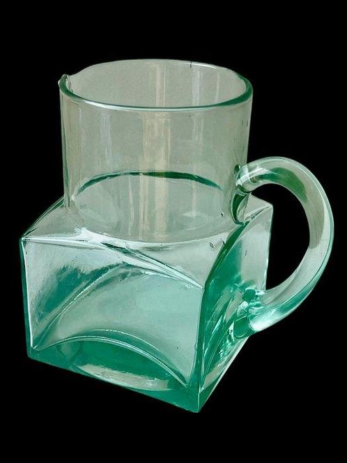 Kan - Waldglas - Met de hand geblazen kubistisch ontwerp, Antiek en Kunst, Kunst | Designobjecten