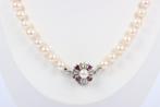 Collier - 18 carats Or blanc Perle - Rubis, Nieuw