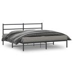 vidaXL Bedframe met hoofdbord metaal zwart 180x200 cm, Huis en Inrichting, Slaapkamer | Bedden, Verzenden, Nieuw