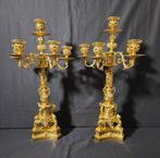 Candélabre (2) - Bronze doré - Napoléon III (h. 65 cm), Antiek en Kunst