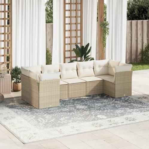 vidaXL Salon de jardin avec coussins 7 pcs beige rÃ©sine, Jardin & Terrasse, Ensembles de jardin, Salons de jardin, Neuf, Envoi