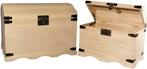 Houten schatkisten set 2 stuks 37x21x26 cm en 44,8x28,8x32, Nieuw
