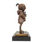 sculptuur, Girl with diving helmet - 34 cm - Brons, Marmer