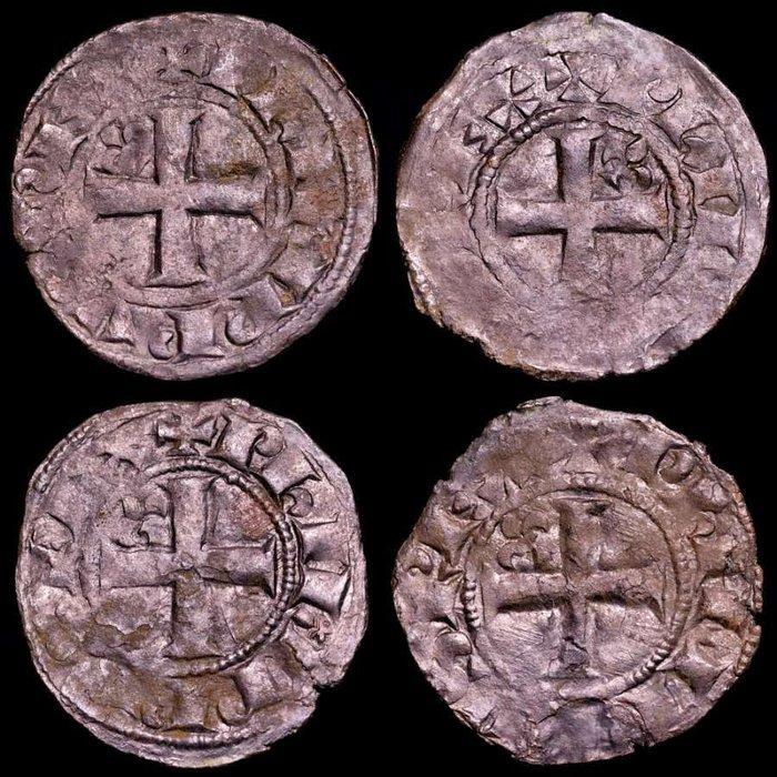 Frankrijk. Philippe IV (1285-1314). Lot comprising 4, Postzegels en Munten, Munten | Europa | Euromunten