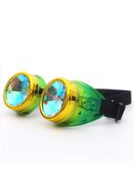 Goggles Steampunk Bril Geel Groen Montuur Caleidoscoop Glaze, Nieuw, Ophalen of Verzenden