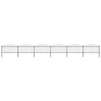 vidaXL Tuinhek met speren bovenkant (1,25-1,5)x10,2 m staal, Verzenden, Nieuw