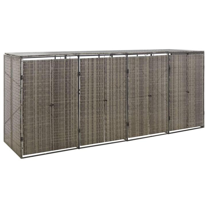 vidaXL Containerberging viervoudig 274x80x117 cm poly rattan, Doe-het-zelf en Bouw, Containers, Verzenden