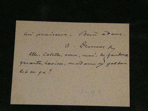 Alexandre DUMAS fils - lettre autographe signée, dîner, Verzamelen, Film en Tv
