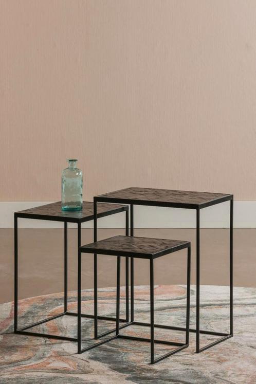 Salontafel Mangohout S Carlin Set Van 3, Huis en Inrichting, Tafels | Salontafels, Nieuw, Verzenden
