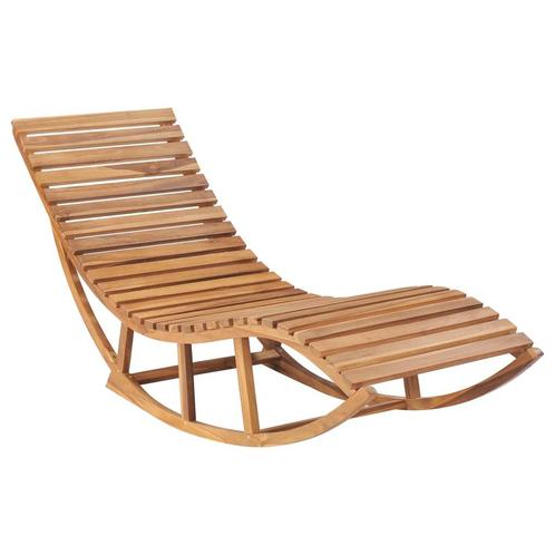 vidaXL Chaise longue à bascule Bois de teck solide, Jardin & Terrasse, Chaises longues, Neuf, Envoi