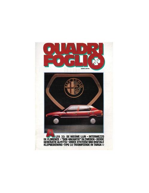 1983 ALFA ROMEO QUADRIFOGLIO MAGAZINE 3 NEDERLANDS, Boeken, Auto's | Folders en Tijdschriften, Ophalen of Verzenden