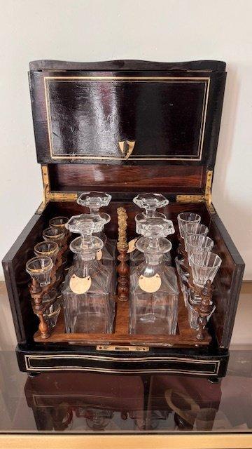 Armoire à liqueurs - Bois, et incrustation laiton - Napoléon, Antiek en Kunst, Curiosa en Brocante