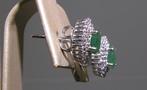 Smaragd Oorbellen - Hoogte: 10.6 mm - Breedte: 8.8 mm- 2.1 g