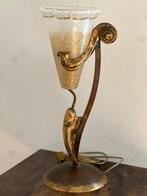 Bureaulamp - Gegoten messing, Muranoglas - Bellflower-stijl, Huis en Inrichting, Nieuw