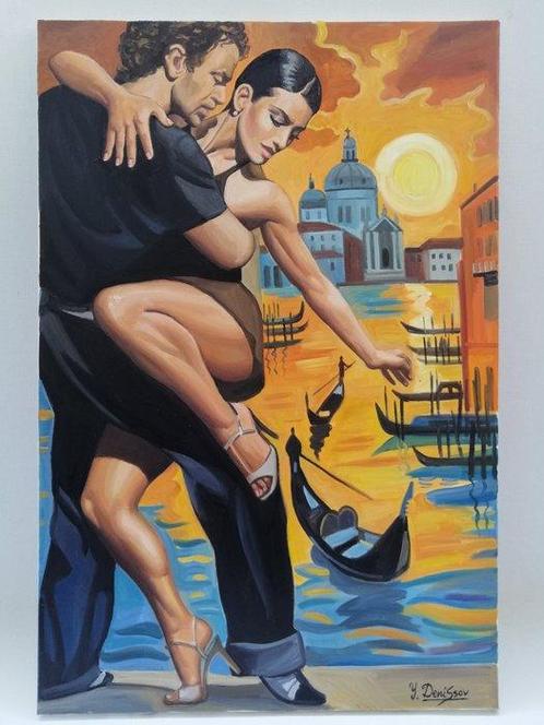Yuri Denissov (1962) - Tango à Venise. Œuvre originale, fait, Antiek en Kunst, Kunst | Schilderijen | Modern