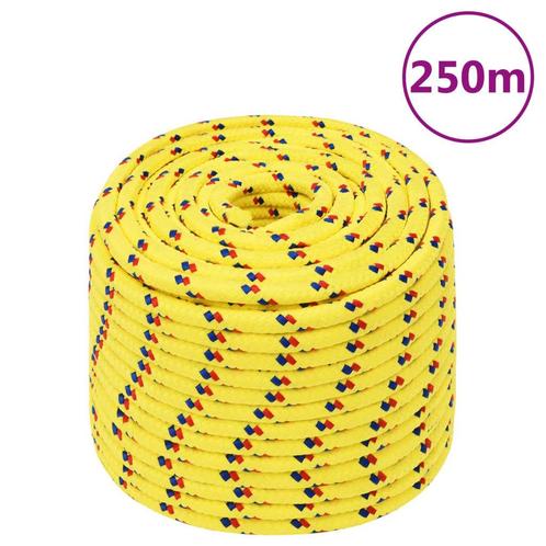 vidaXL Boottouw 12 mm 250 m polypropyleen geel, Doe-het-zelf en Bouw, IJzerwaren en Bevestigingsmiddelen, Nieuw, Verzenden
