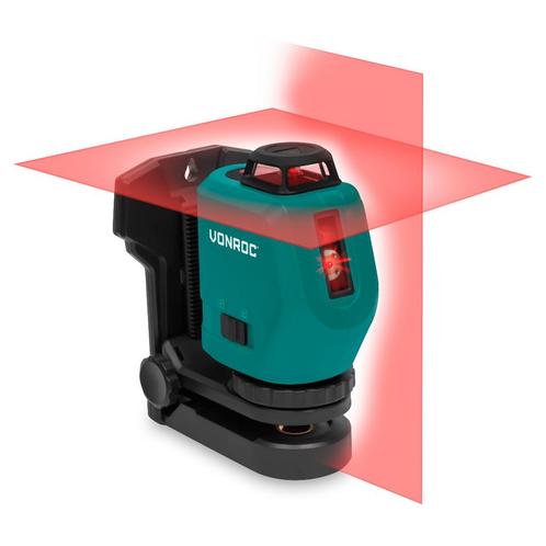 360° Accu kruislijnlaser 4V rood | Zelfnivellerend - 20, Doe-het-zelf en Bouw, Meetapparatuur, Nieuw, Verzenden