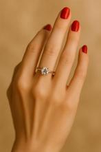 Ring - 14 karaat Witgoud - 0.60ct. tw. Diamant (Natuurlijk), Nieuw