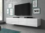 TV-Meubel Hoogglans Wit - Hangend of staand - 200x32x43 cm, Huis en Inrichting, Kasten |Televisiemeubels, Nieuw, 150 tot 200 cm