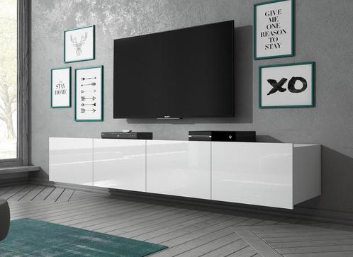 TV-Meubel Hoogglans Wit - Hangend of staand - 200x32x43 cm, Huis en Inrichting, Kasten |Televisiemeubels, 25 tot 50 cm, Nieuw