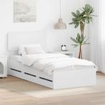 vidaXL Bedframe met hoofdeinde Wit 90 x 190 cm Geconstrueerd, Huis en Inrichting, Slaapkamer | Bedden, Verzenden, Nieuw