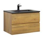 Badkamermeubel Set Angela 80cm Eiken Badmeubel, Huis en Inrichting, Badkamer | Badkamermeubels, Verzenden, Nieuw