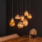 Hanglamp Gold Amber Glas - Dimbaar - Design - Nieuw 2024, Maison & Meubles, Lampes | Suspensions, Verzenden