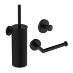 Toilet Accessoires Set Wiesbaden Alonzo Mat Zwart, Ophalen of Verzenden, Nieuw, Bad