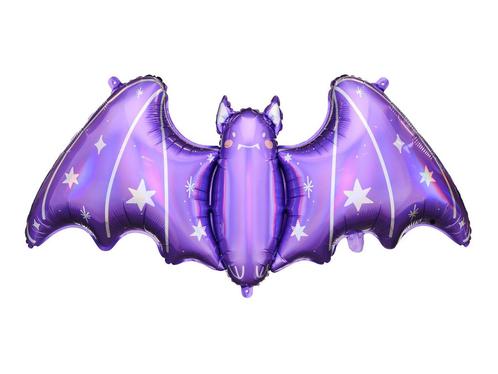 Paarse Halloween Helium Ballon Vleermuis Leeg 51cm, Hobby en Vrije tijd, Feestartikelen, Nieuw, Verzenden