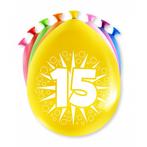 Ballonnen 15 Jaar Meerkleurig 30cm 8st, Nieuw, Verzenden
