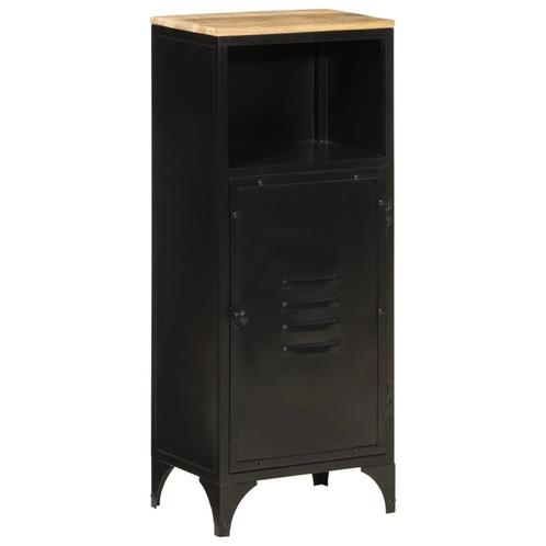 vidaXL Badkamerkast 40x27x90 cm ijzer en massief mangohout, Huis en Inrichting, Badkamer | Badkamermeubels, Nieuw, Verzenden