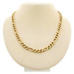 Gouden Figaro schakel ketting | 53 cm (unisex) (unisex), Handtassen en Accessoires, Kettingen, Ophalen of Verzenden, Gebruikt