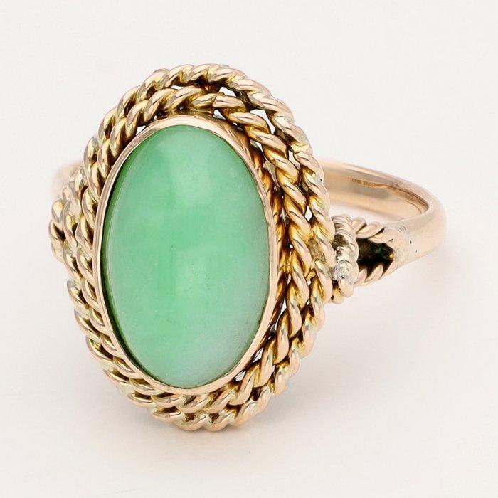 Ring - 14 karaat Geel goud Chalcedoon, Handtassen en Accessoires, Ringen