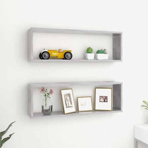 vidaXL Wandschappen kubus 2 st 80x15x26,5 cm bewerkt hout, Huis en Inrichting, Kasten | Wandmeubels, Nieuw, Verzenden