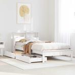 vidaXL Bed met boekenkast zonder matras grenenhout wit, Huis en Inrichting, Slaapkamer | Bedden, Verzenden, Nieuw