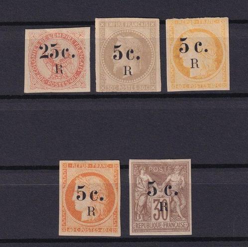 Réunion 1885/1886 - kust €480, volledige serie met tinten -, Postzegels en Munten, Postzegels | Europa | Frankrijk