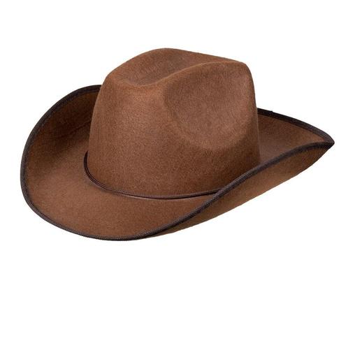 Cowboyhoed Bruin, Hobby en Vrije tijd, Feestartikelen, Nieuw, Verzenden