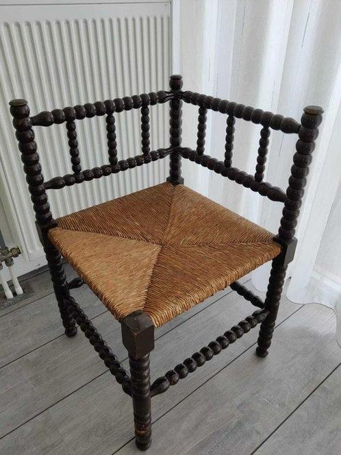 Stoel - Hout, Rattan - Bobbin hoekstoel, Antiek en Kunst, Curiosa en Brocante
