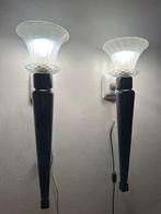 Wandlamp (2) - Set van twee grote wandlampen in dik, Antiek en Kunst