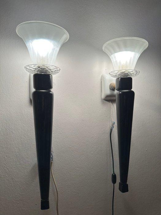 Wandlamp (2) - Set van twee grote wandlampen in dik, Antiek en Kunst, Antiek | Verlichting