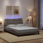 vidaXL Bedframe met LED zonder matras Hvar 120x200 cm stof, Verzenden, Nieuw