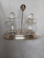 Christofle - Olie-en-azijnstelletje - Glas, Verzilverd, Antiek en Kunst