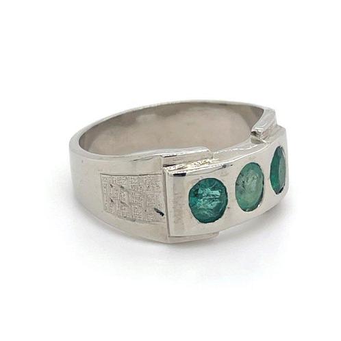 Zonder Minimumprijs - Ring Zilver - Smaragd, Handtassen en Accessoires, Ringen