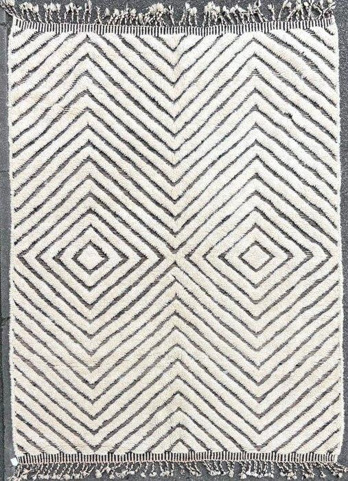 Moderne witte wollen tapijt - Marokkaans tapijt - Beni, Huis en Inrichting, Stoffering | Tapijten en Vloerkleden