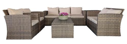 Loungeset 7 persoons wicker, Tuin en Terras, Tuinsets en Loungesets, Bank, Bijzettafel, Hocker, Stoel, Nieuw, Wicker, Loungeset