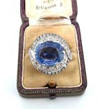 Ring - 18 karaat Witgoud - 13.20ct. tw. Saffier, Nieuw