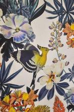 Luxueux tissu floral art nouveau avec des oiseaux Huppe, Antiek en Kunst