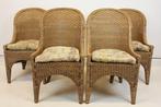 Stoel - riet - Set vier riet stoelen, Antiek en Kunst