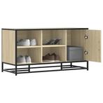 vidaXL Schoenenbank 100x40x53,5 cm bewerkt hout en metaal, Verzenden