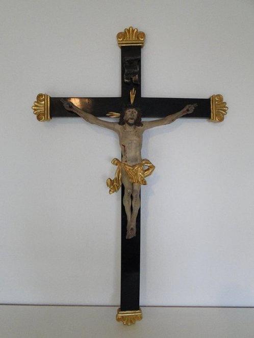 Sculpture, Barock Christus am Kreuz mit Assistenzfigur - 77, Antiek en Kunst, Kunst | Niet-Westerse kunst